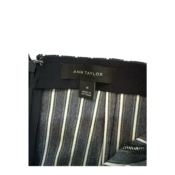 Ann Taylor Striped Flounce Skirt Size M | Deep Navy - White and Green Stripes - Picture 4 of 11